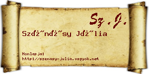 Szénásy Júlia névjegykártya