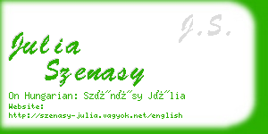 julia szenasy business card